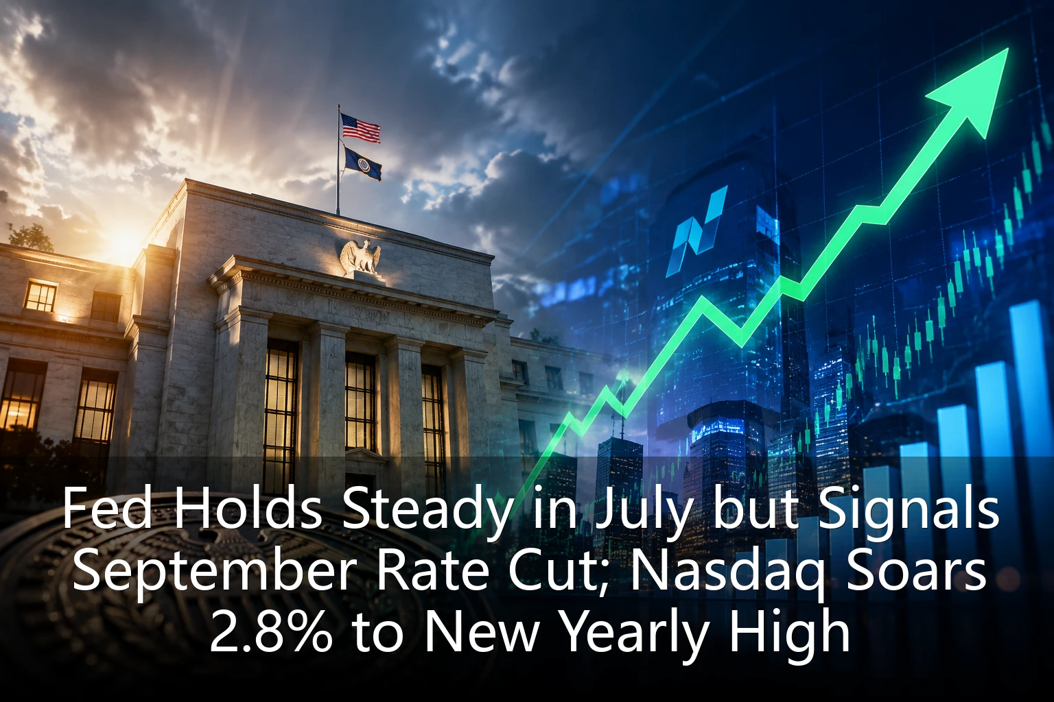 Fed Holds Steady in July but Signals September Rate Cut; Nasdaq Soars 2.8% to New Yearly High